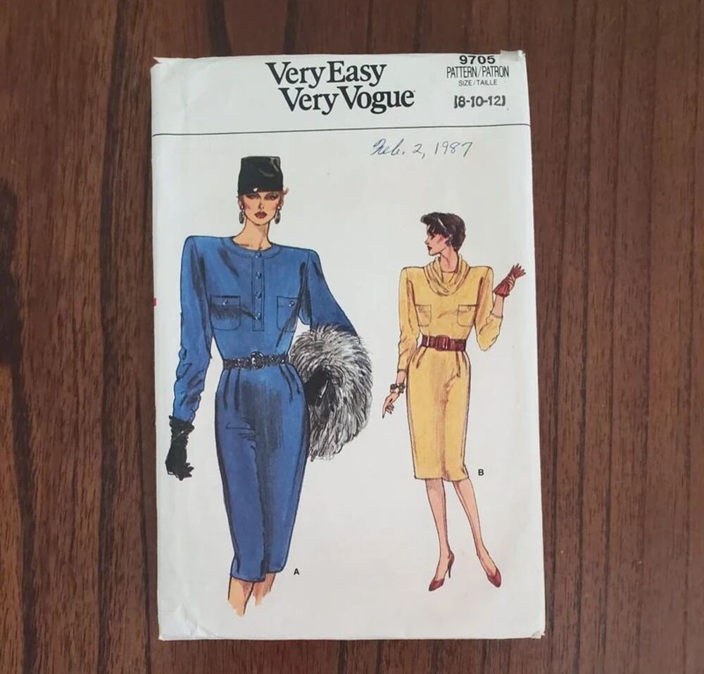 Vogue 9705 Very Easy Very Vogue Dress Pattern 8 10 12 Cut Size 12 Complete
